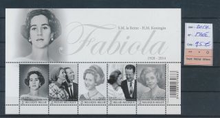 Lk77681 Belgium 2014 Queen Fabiola Good Sheet Mnh Fv 9,  5 Eur