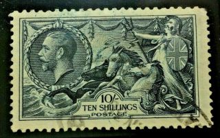 Gb,  George V,  1913 - 18,  10 Shillings Blue,  