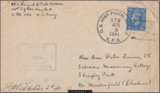 Great Britain 1944 (apr) Wwii Censored Military Cover Knutsford To Cheshire