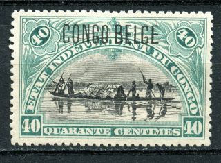 Belgium Congo 1908,  Scott 35,  Overprinted,  40c