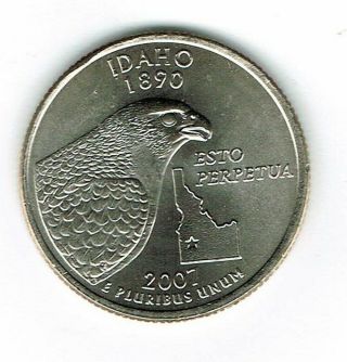 2007 - D Brilliant Uncirculated Idaho 43th State Quarter Coin