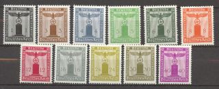 Third Reich 1938 Officials Mnh Complete Set Of 11,  With Watermark No Faults