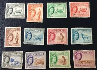 Somaliland Protectorate - Definitives Set Of 12 Stamps,  1953,  Sg 137 - 148,  Mnh