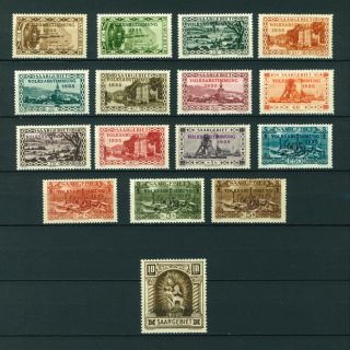 Germany Saar 1934 Plebicite Overprinted Full Set Of Stamps.  Sg 176 - 191.