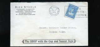 1940 Newfoundland Advertising Slogan Cover Dick Steele Cup & Saucer Shop Co747