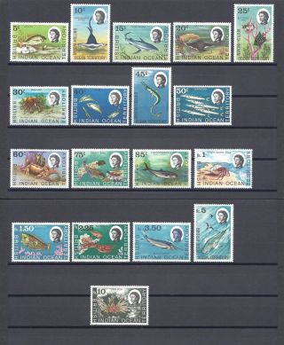 British Indian Ocean Territory 1968 - 70 Sg 16/30 Mnh Cat £55