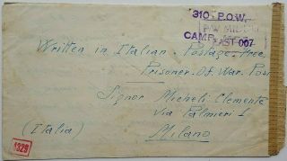 Egypt 1944 Letter Sheet From Italian Prisoner Of War Camp Suez,  German Censor