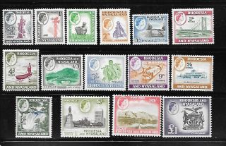 Rhodesia & Nyasaland Sc 158 - 71 Lh Issue Of 1959 - Good Long Set.  Sc$131