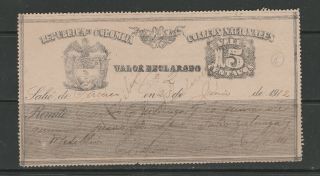 Colombia Insured Letter Label 15 Centavos Scarce Perforated Variety