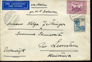Netherlands Indies 1931 Mixed Franking Air Mail Cover To Leonstein Austria