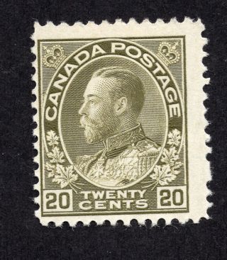 Canada 119 20 Cent Olive Green King George V Admiral Issue Mh
