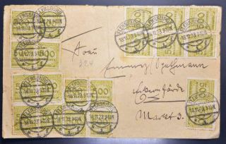 Germany 1923,  $$$,  10 000 000 000 Marks On Infation Cover Flensburg To Osnabrück