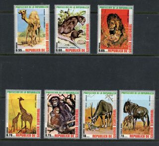 Eq.  Guinea 1974 Mi475 - 81 Fauna Wild Animals 7v.  Mnh H990