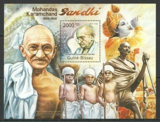 Bc682 2011 Guinea - Bissau Greatest Humanists Tribute To Mahatma Gandhi 1bl Mnh