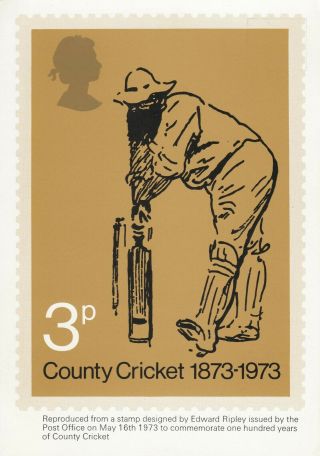 Gb Qeii 1973 Cricket Phq1 Card J5686