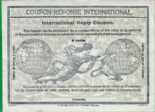Canada 6 Cents.  International Reply Coupon