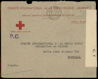 Canada Germany Wwii Pow Camp Red Cross Kriegsgefangen Lager Cover 81704