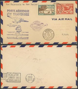 Caledonia 1940 - 1st Flight Air Mail Cover To Zealand E117