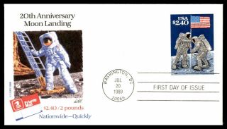 Mayfairstamps Us Fdc 1999 20th Anniversary Moon Landing Priority Mail Washington