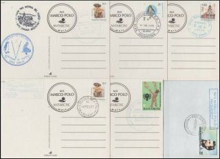 Argentina / Chile 1996 Marco Polo Antarctic Postcards (x5) (id:731/d58576)