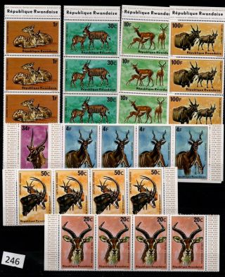 4x Rwanda 1975 - Mnh - Animals -