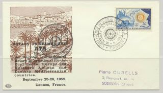 France Sc.  741 Allegory And Rotary Emblem On 1955 Fdc