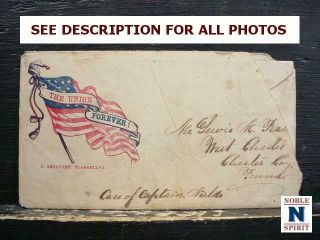 Noblespirit 1861 Civil War Letter To Union Soldier W/ Patriotic Cover