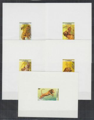 D287.  Congo - Mnh - Nature - Animals - Lions - Hard Paper - Deluxe