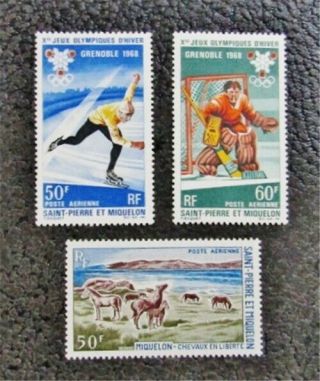 Nystamps French St.  Pierre & Miquelon Stamp C37 // C41 Og H $37