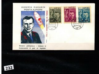 Albania 1962 - Fdc - Space - Gagarin - Red Overprint
