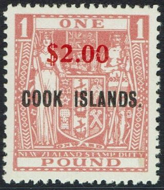 Cook Islands 1967 Arms Zealand $2.  00 On 1 Pound Mnh