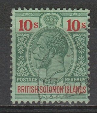British Solomon Islands 1914 Kgv 10/ - Wmk Multi Crown Ca