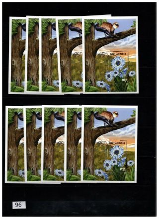 ,  10x Gambia - Mnh - Animals,  Flowers,  Flora -