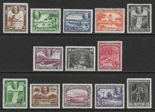 British Guiana 1934 - 51 Kgv Set Of 13 Sg 288 - 300 Mh/ (cat £130)