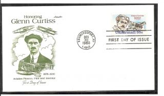 Us Scott C100 Glenn Curtiss Fdc.  Artmaster Cachet.