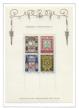 Estonia Stamps 1938 Mi Bloc 1 Mnh Vf
