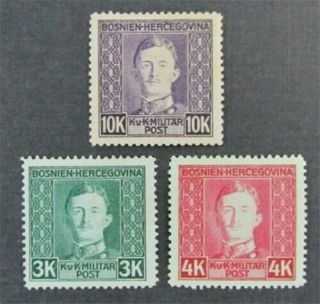 Nystamps Yugoslavia Bosnia & Herzegovina Stamp 120 - 122 Og H $32