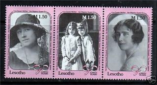 Lesotho 1990 Queen Mother 90th Birthday Sg967/9 Mnh