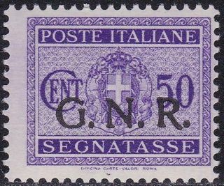 Italy Social Republic 1944 Postage Due 50c Gnr Mnh Vf T21373