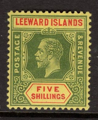 Leeward Islands Sg78 1923 5/ - Green & Red/pale Yellow Mtd