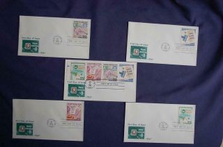 Stamp Collecting 22c Stamps 5 Fdcs Artmaster Cachets Sc 2198 - 201 12768 Sweden