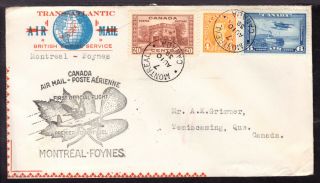 Montreal To Foynes,  Ireland. ,  1939 30c First Trans - Atlantic Flight Cachet