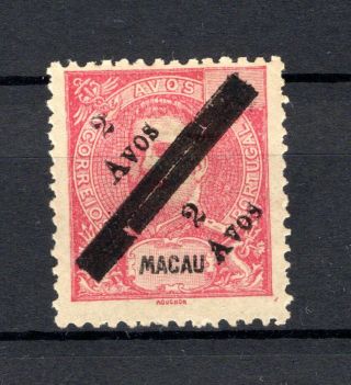 1913 Macau China King Carlos I Local Overprint 2a On 4a Full Stamp Vf