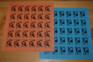 Weeda Canada B10 - B11 Vf Mnh Panes Of 30,  Bc Private Courier Locals Cv $90