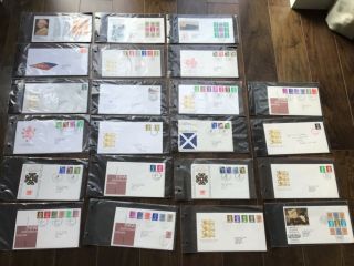 GB definitive stamps first day covers - job lot 51 inc high values & wedgewood 2