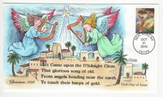 Sss: Collins Hp Fdc 2010 44c Christmas Religious Angel With Lute Sc 4477