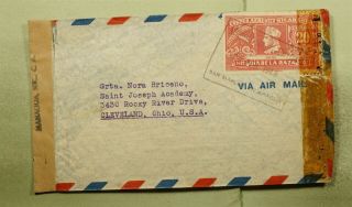 Dr Who 1943 Nicaragua San Marcos Airmail To Usa Wwii Dual Censored E48417