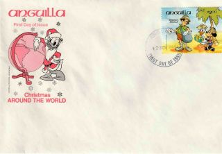 Anguilla 1984 Disney Fdc Christmas - Christmas Around The World - Di 5389