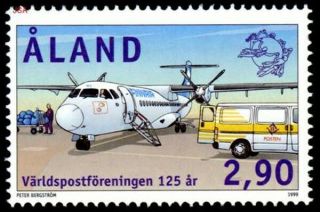 Aland 1999 Upu Anniversary / Aircraft Commemorative Stamp Mnh