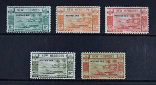 Hebrides,  Kgvi,  1938,  Set Of 5 Postage Due Stamps,  Mm,  Cat £190.